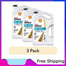 (3 pack) Shell Rotella T4 Triple Protection 15W-40 Diesel Engine Oil, 1 Gallon