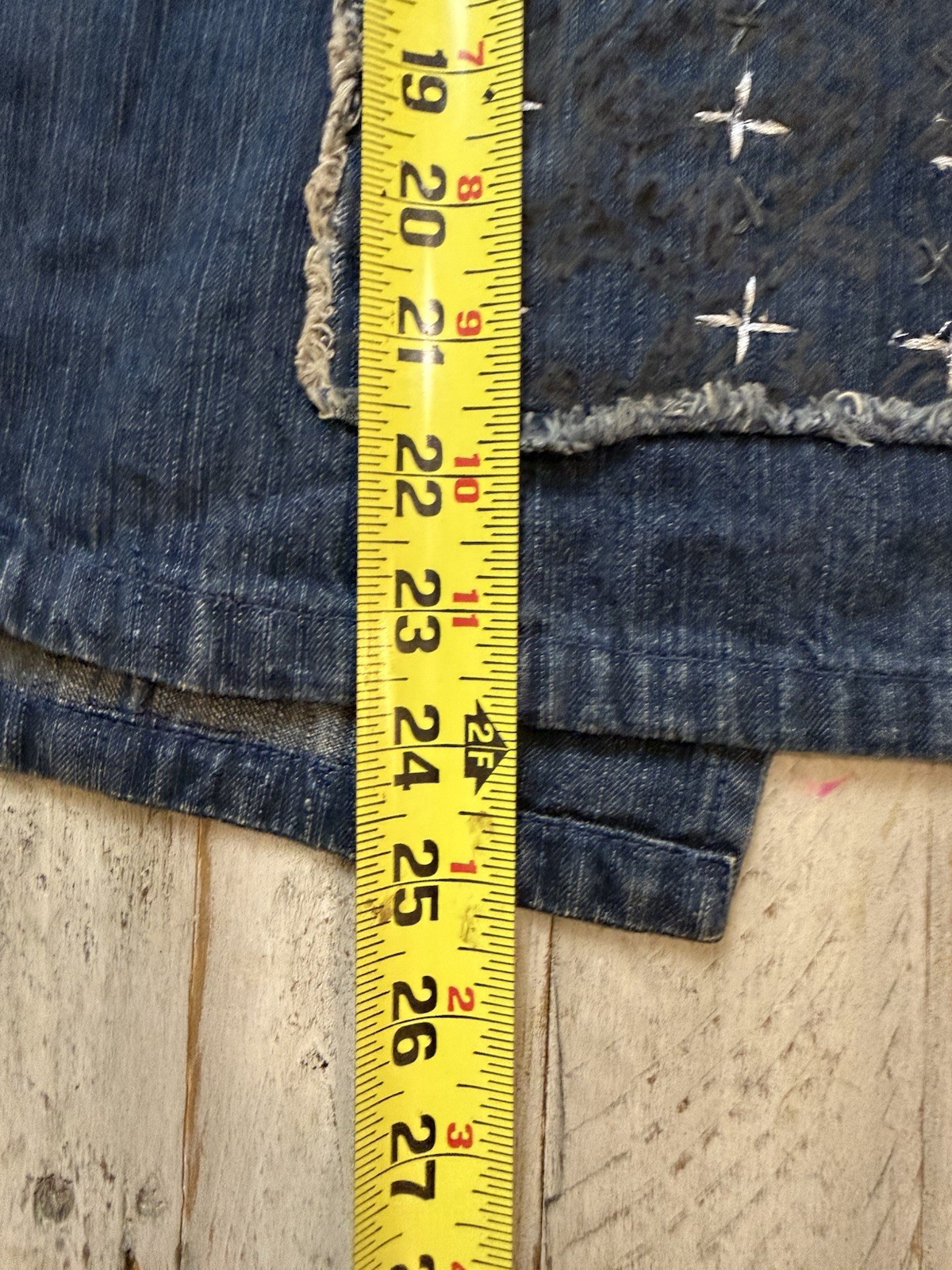 Chico’s Patchwork Denim Jacket Size 2  Boho Jean … - image 9