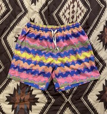 Chubbies Swim Trunks Retro Geometric Design Lined 5.5 Inseam Men s Size Large