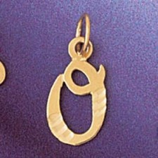 Initial O Charm Pendant 14k Gold 0.8 Grams 