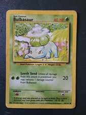 Vintage 1999 Pokémon Card Nintendo 1st ed. Base set Shadowless Bulbasaur 44/102