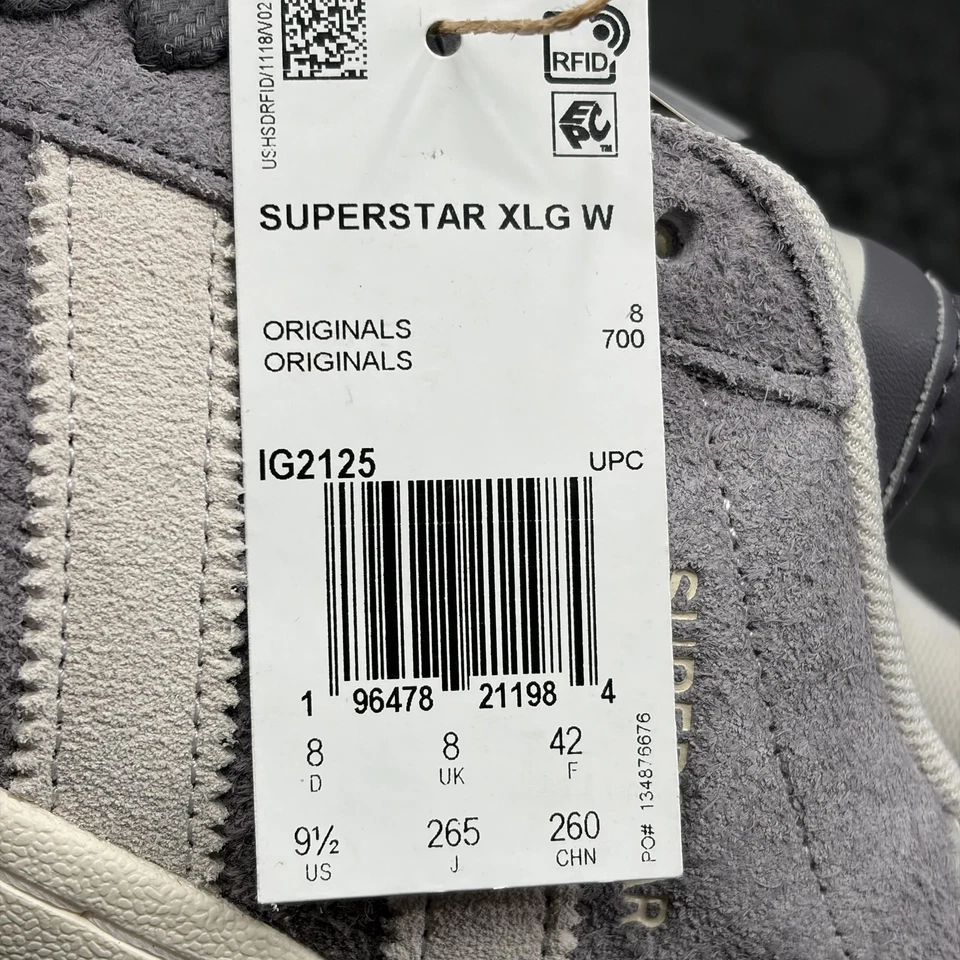 Adidas Superstar XLG W Shoes Womens 9.5 Gray Purple Suede Shell Toe IG2125 - Image 2 of 4