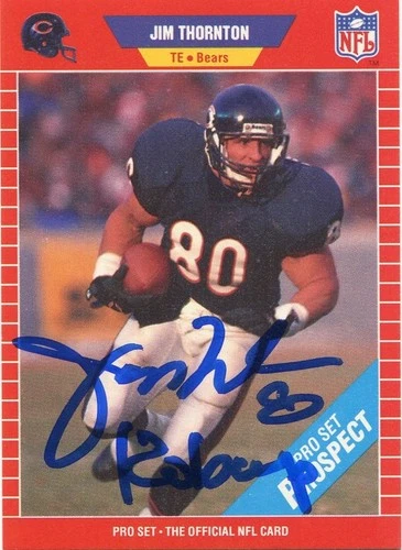 JAMES THORNTON Signed Chicago Bears 1989 Pro Set Rookie Card #517 COA
