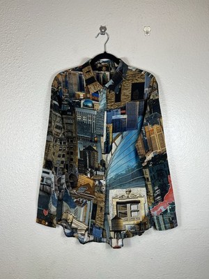 RARE Unbreakable Evolution City Print Blouse Medium