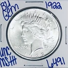 1922 BU UNCIRCULATED SILVER PEACE DOLLAR AUTHENTIC U.S. MINT FREE SHIPPING 6491