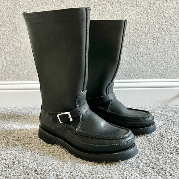 Vintage Russell Moccasin Zephyr Leather Zipper Moto Boot  display picture 2