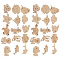 200 Pcs Holz Zum Basteln Holzausschnitt-Dekoration Bastelverzierungen