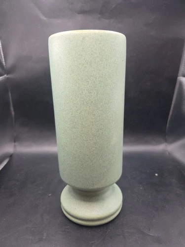 Vintage MCM McCoy Floraline Matte Olive Green 412 Cylinder Vase Pottery