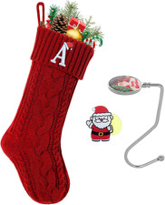 Christmas Stockings with Initials, Personalized Embroidered Monogram 18 Inches K