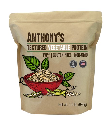Anthony's Textured Vegetable Protein, TVP, 1.5 lb, Pound (Pack of 1)