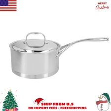 Demeyere Atlantis 3.2 qt Sauce Pan With Lid, 18/10 Stainless Steel
