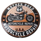 Vintage US Route 66 Sign - Porcelain Motorcycle Repair Gas Pump Sign