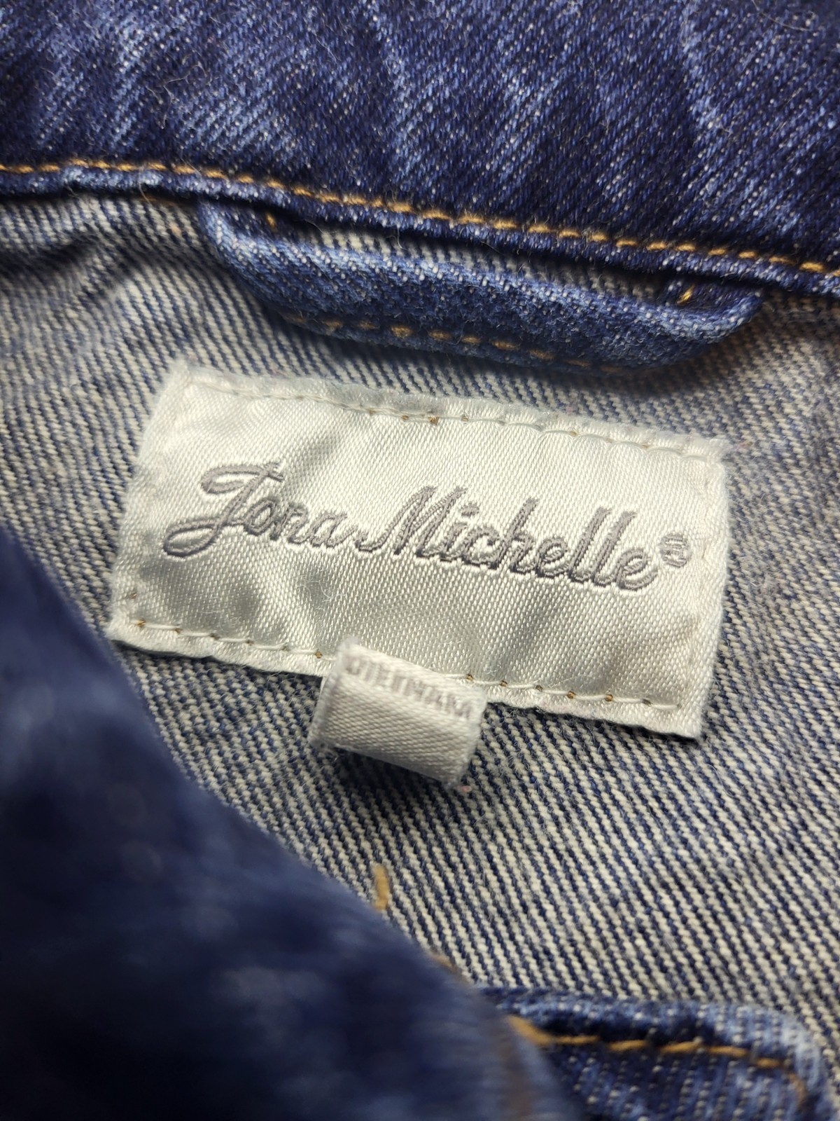 Upcycled  XS 3t 4t Jean Jacket Jona Michelle Plaid And Frills Vg Condition image 3