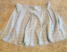 Wonder Nation Girls Pleated Houndstooth Skirt Gray/White/Blue XL 14-16 Plus