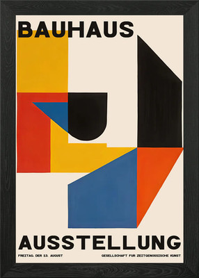 Bauhaus Ausstellungsposter gerahmt Wandbild Poster Leinwanddruck Bild