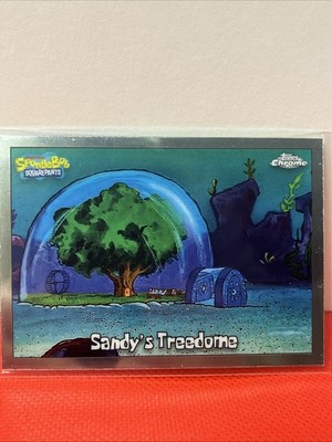 Topps Chrome Sponge Bob Squarepants 25th Anniversary Sandy s Treedome #128