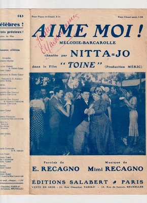 PROVENCE FILM TOINE PARTITION ANDREX ROUFFE FORTUNÉ NITTA-JO AIME RECAGNO 1932 - Photo 1/2