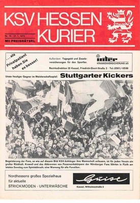 Football programme booklet 72/73 RL Hessen Kassel-Kickers Stuttgart