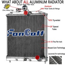 4Rows Radiator For 1992-2000 1998 99 HONDA CIVIC D15 D16 EJ EK DEL SOL INTEGRA