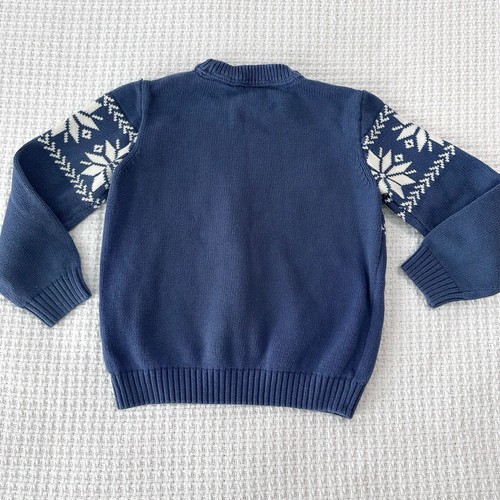 Gymboree Boys 4T Blue White Intarsia Polar Bear Crewneck Bear Hugs Sweater - Picture 2 of 5