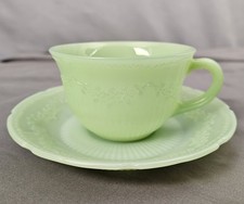 Vintage Fire-King Jadeite Tea Cup and Saucer 
