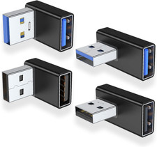 90 Degree USB 3.0 Adapter 4 Pack, up and down Angle, Left and Right Angle USB a