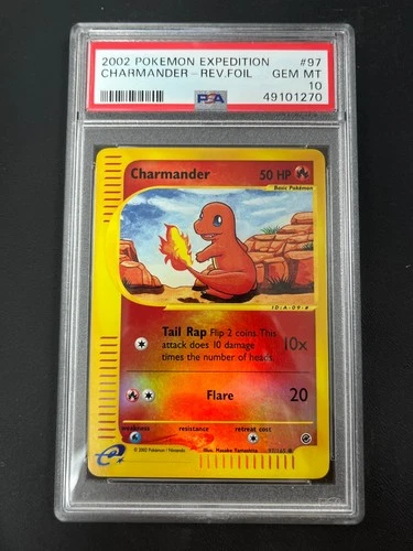 PSA 10 Reverse Holo Charmander #97 Expedition Pokemon 2002 GEM MINT