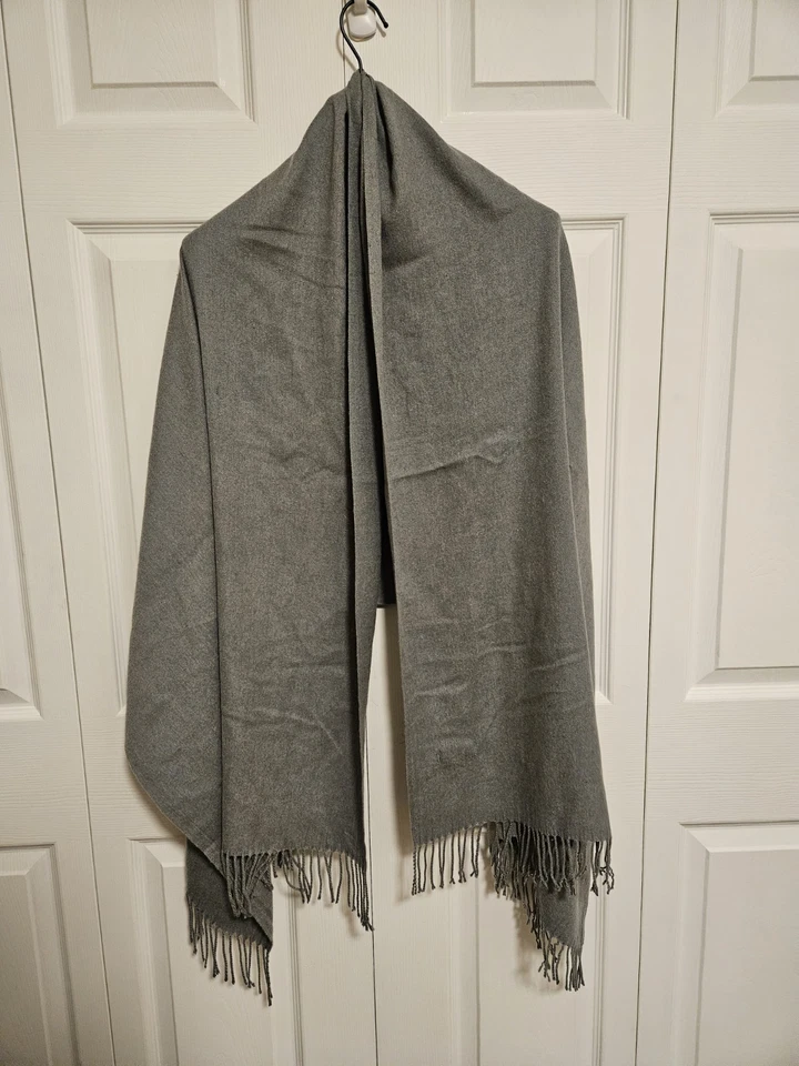 Grey Fringe Solid Color Shawl Wrap - Image 1 of 1