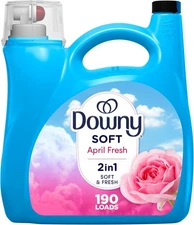 Soft, 2 in 1 Soft and Fresh Liquid Fabric Softener, April Fresh, 140 fl oz, 190