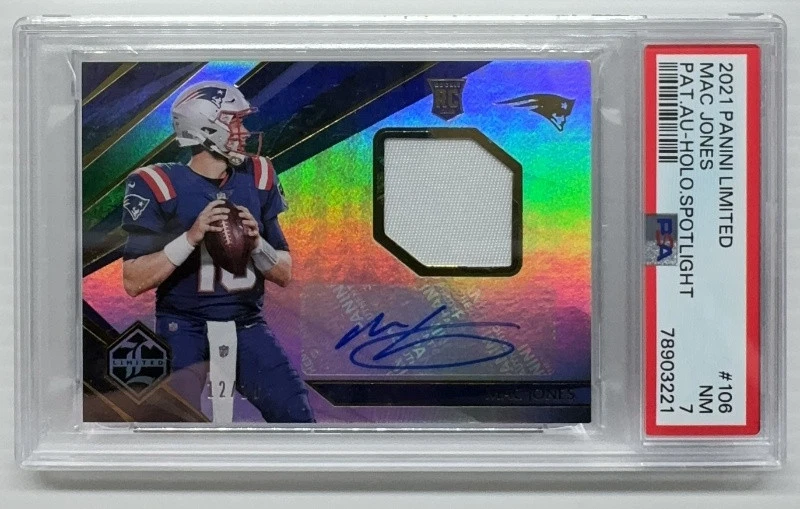 Mac Jones Panini Limited #106 Patch Autograph-Gold Spotlight