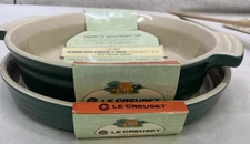 Le Creuset- Poterie , 8.25” baking dish. Pizza Dish 9.5” Freezer-Oven dish.