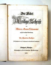 Luther-Bibel, Die Heilige Schrift, antik, 1850, Cotta'sche Buchhandlung