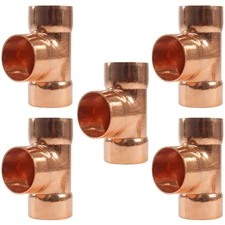 Appli Parts AP-T118B5 1-1/8in Wrot Copper Tee CxCxC connections for refrigeratio