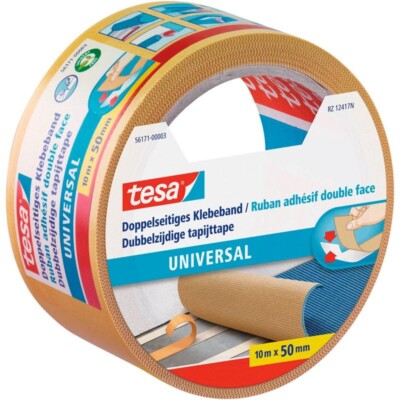 Tesa Doppelseitiges Klebeband Teppich Verlegeband universal 10m x 50mm 56171