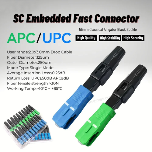 Léger SC UPC Durable FTTH Fibre de Verre Connecteur Rapide - Photo 7/10