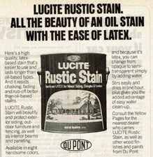 1978 Vintage Print Ad Lucite Rustic Stain All the Beauty of an Oil Stain DuPont
