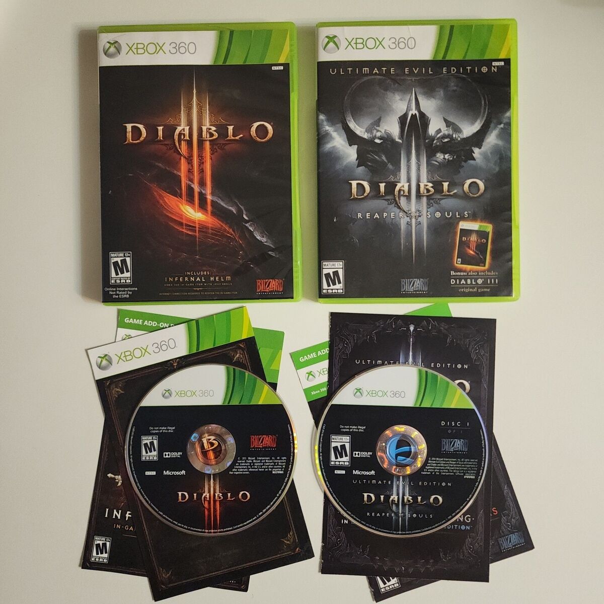 Diablo & Reaper of Souls XBOX 360 Game Lot Fast Complete! 291