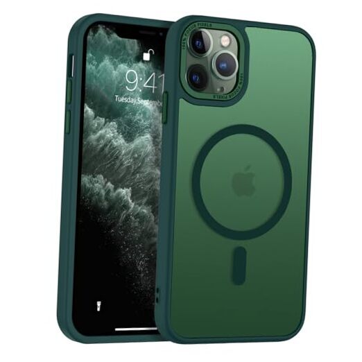 for iPhone 11 Pro Case [Compatible with Magsafe] Translucent Forest Green