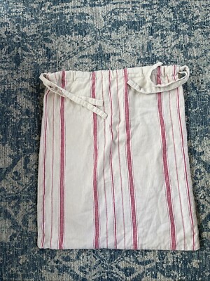 Pottery Barn Large Red Stripe Hamper Basket Liner EUC French Country Style