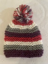Kid  s Knit Hat Winter Beanie Striped with Multi Color Size/Age 9-11