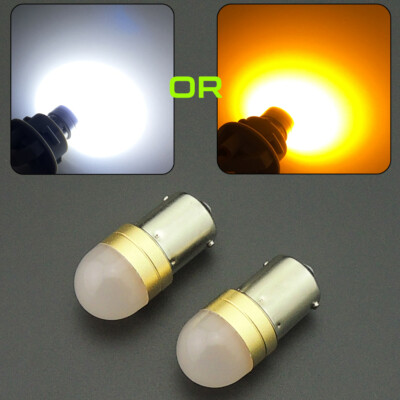 2pcs 12V White / Amber 67 97 5008 R5W R10W LED Bulb Mini BA15S 1156 ...