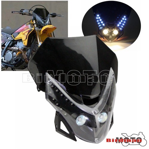 Supermoto Dirt Bike LED Vision Headlight Headlamp For Honda Yamaha