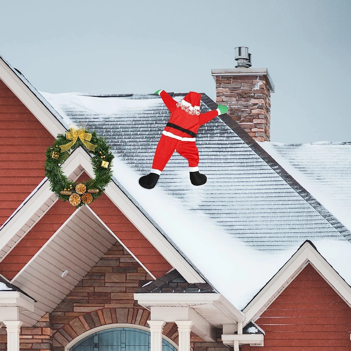 Santa on the roof decoration deals