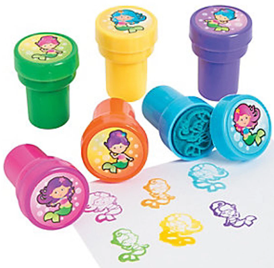 MERMAID PARTY Stampers Colourful Mermaids Stamps Stamper Favours Pack of 6 - image 2 of 3