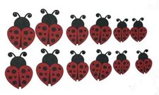 12 Lady Bugs Die Cut Embellishment Scrapbook 3 Different Sizes