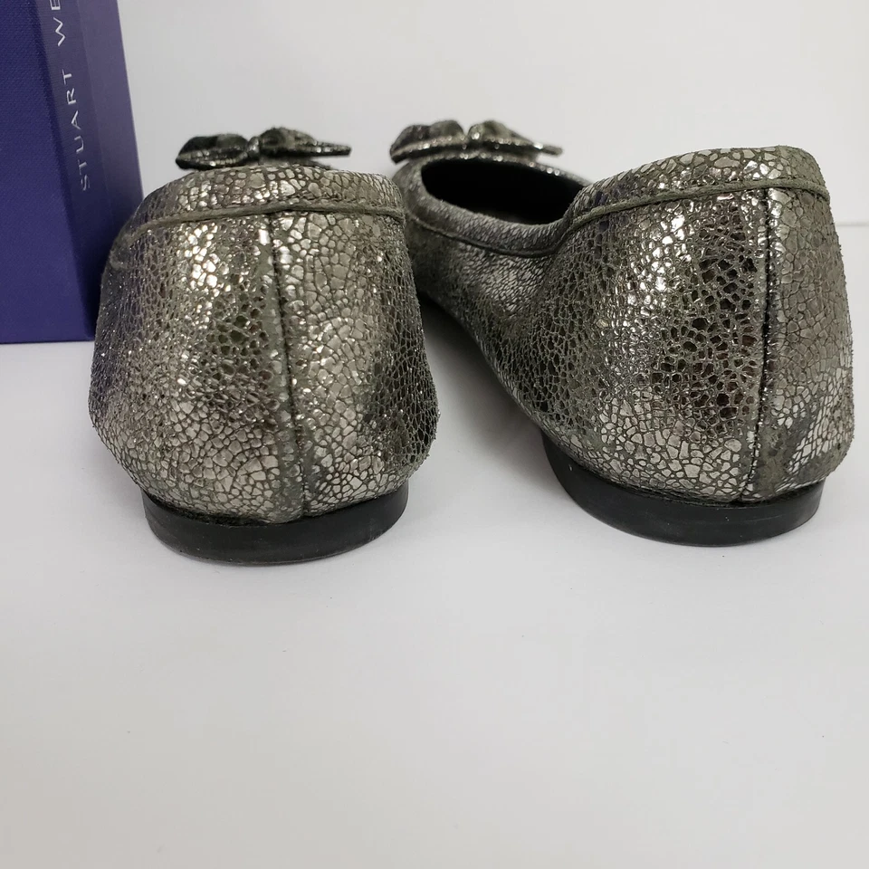 Zapatos planos de ballet Stuart Weitzman con arco de tulipán estaño napa para mujer talla 7,5 Foto 2 de 4