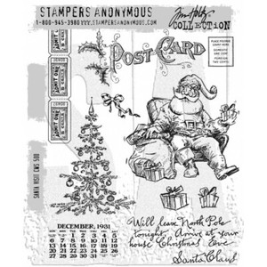 Art Gone Wild Scribbly Christmas Cling Mounted Stamp, Grey
