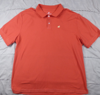 Caribbean Joe Polo Shirt Mens XXL 2XL Orange Golf Short Sleeve Cotton Beach