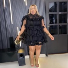 Formal African Women Cocktail Solid Color Dress Evening Cocktail Party Gown Prom