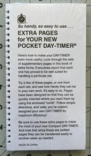 Pocket Day-Timer Assortment Extra Pages Spiral  Refill 6 1/2" X 3 1/2"